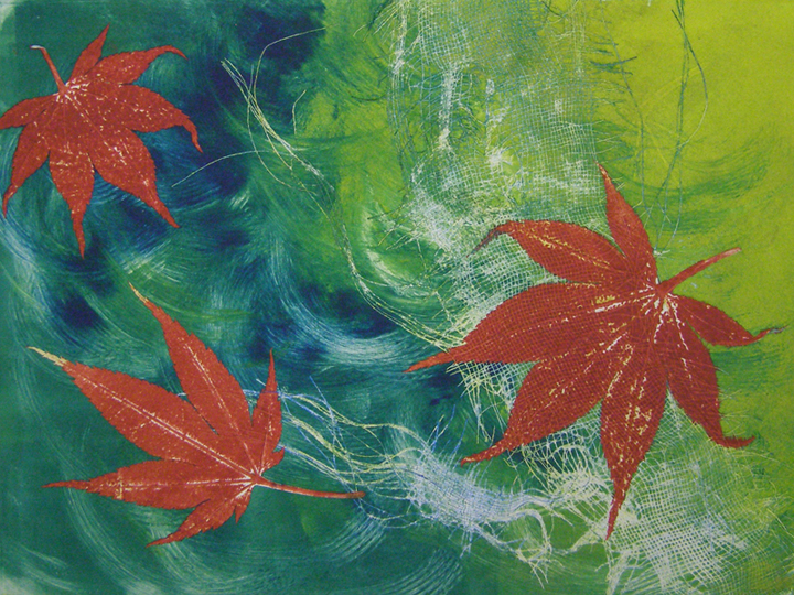 Red Leaves Monotype